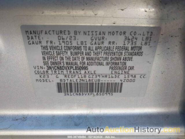 NISSAN VERSA 1.6 S XTRONIC CVT, 3N1CN8DVXPL850995