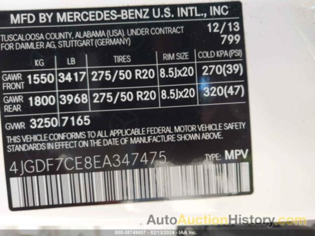 MERCEDES-BENZ GL 450 4MATIC, 4JGDF7CE8EA347475