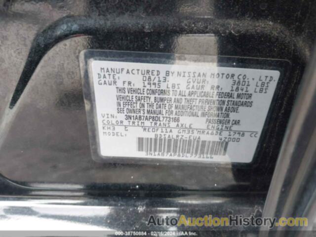 NISSAN SENTRA SR, 3N1AB7AP8DL773166