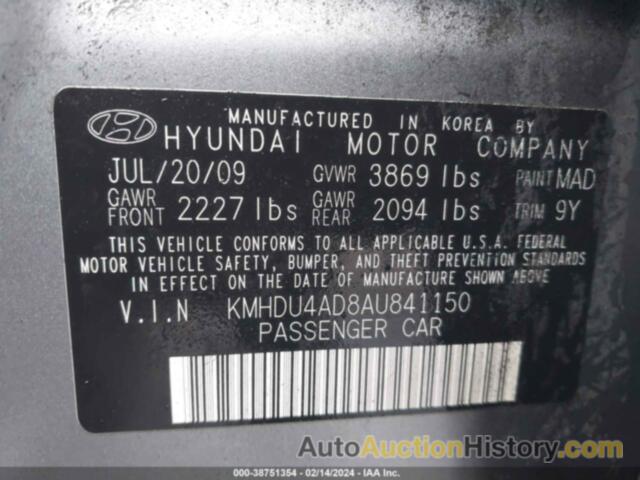 HYUNDAI ELANTRA GLS, KMHDU4AD8AU841150