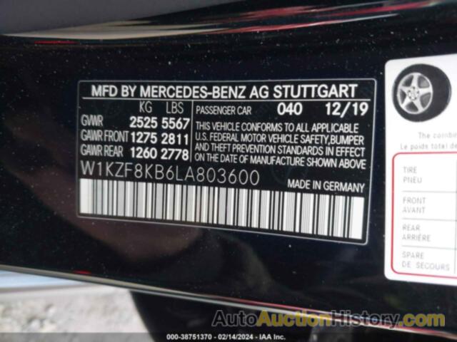 MERCEDES-BENZ AMG E 63 S 4MATIC, W1KZF8KB6LA803600