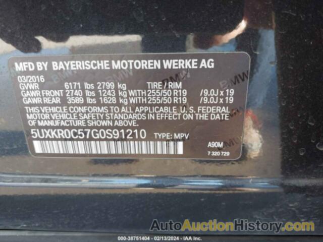 BMW X5 XDRIVE35I, 5UXKR0C57G0S91210