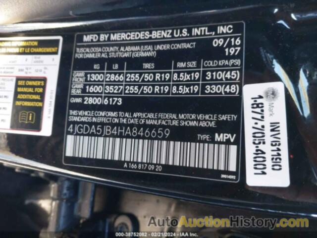 MERCEDES-BENZ GLE 350, 4JGDA5JB4HA846659