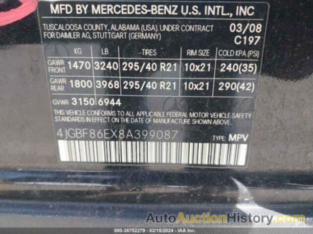 MERCEDES-BENZ GL 550 4MATIC, 4JGBF86EX8A399087