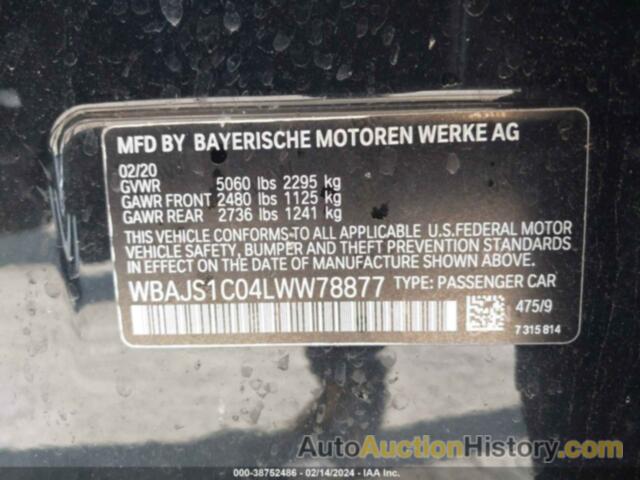 BMW 540I, WBAJS1C04LWW78877