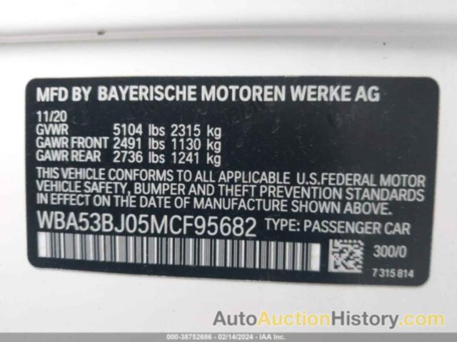 BMW 540 I, WBA53BJ05MCF95682