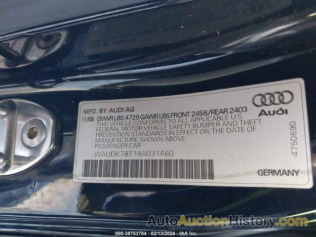 AUDI A5 3.2L, WAUDK78T19A031460