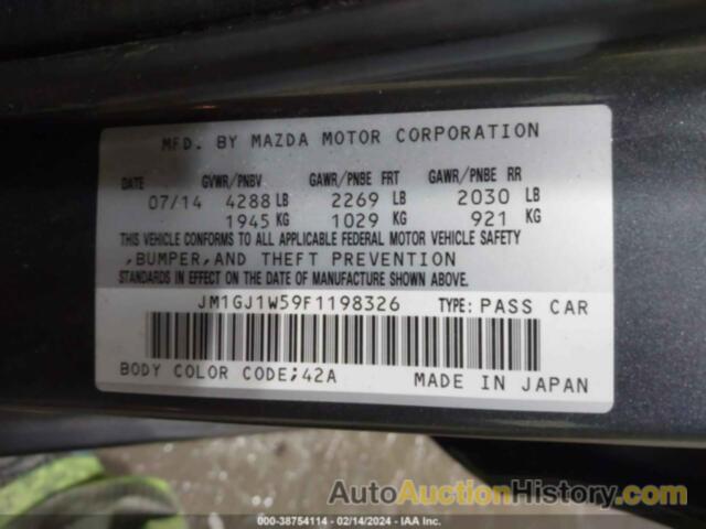 MAZDA 6 GRAND TOURING, JM1GJ1W59F1198326