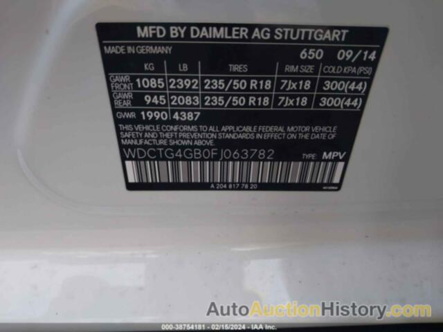 MERCEDES-BENZ GLA 250 4MATIC, WDCTG4GB0FJ063782