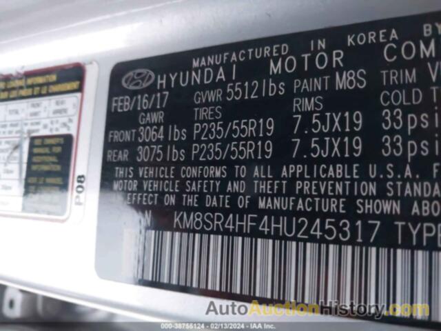 HYUNDAI SANTA FE SE ULTIMATE, KM8SR4HF4HU245317