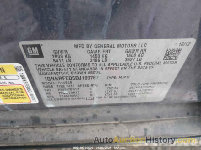 CHEVROLET TRAVERSE LS, 1GNKRFED5DJ109767