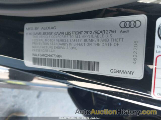 AUDI A6 PREMIUM, WAUF8AFC2HN070704