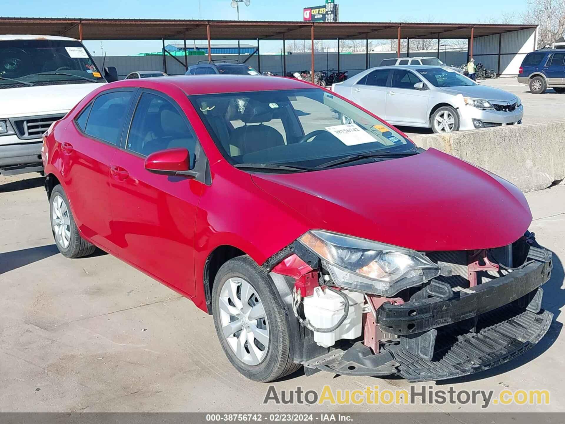 TOYOTA COROLLA LE, 5YFBURHE0GP555211