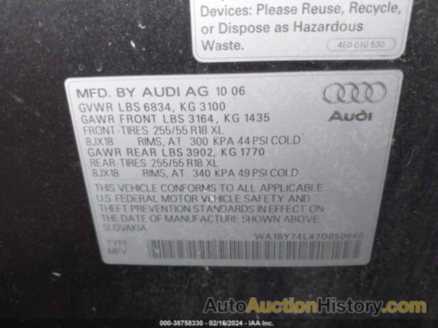 AUDI Q7 3.6 PREMIUM, WA1BY74L47D050640