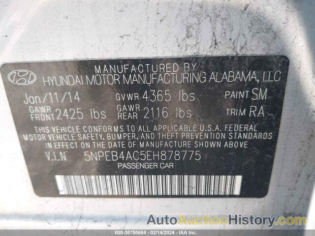 HYUNDAI SONATA GLS, 5NPEB4AC5EH878775