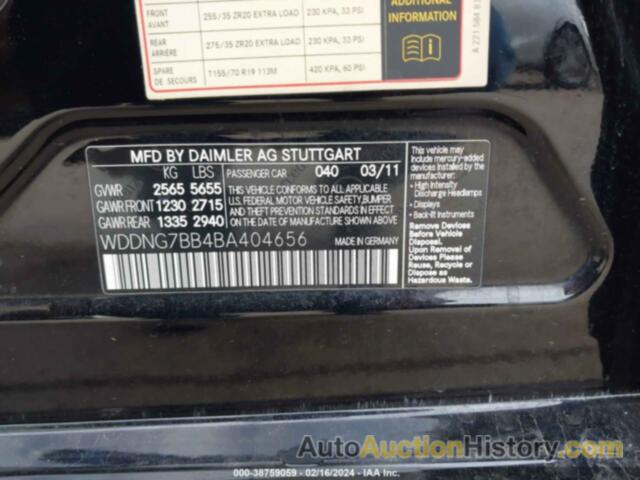 MERCEDES-BENZ S 550, WDDNG7BB4BA404656