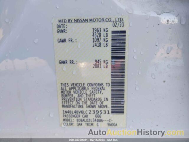 NISSAN ALTIMA S FWD, 1N4BL4BV6LC239531