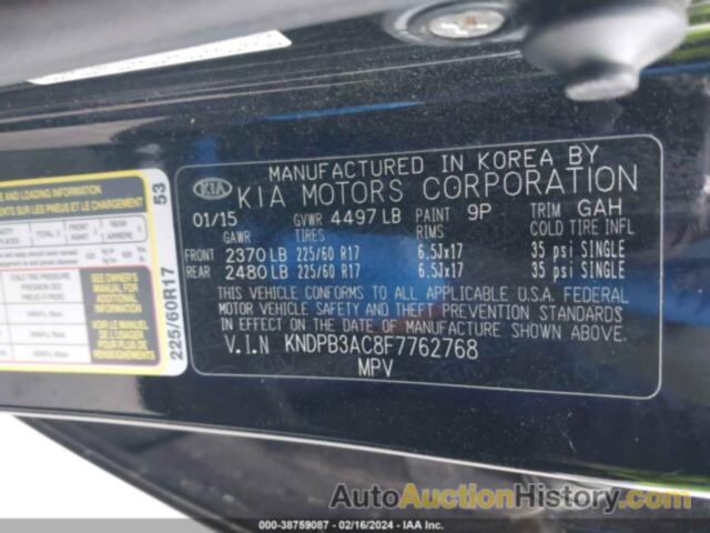 KIA SPORTAGE LX, KNDPB3AC8F7762768