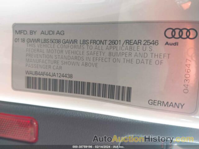 AUDI S4 3.0T PREMIUM PLUS, WAUB4AF44JA124438