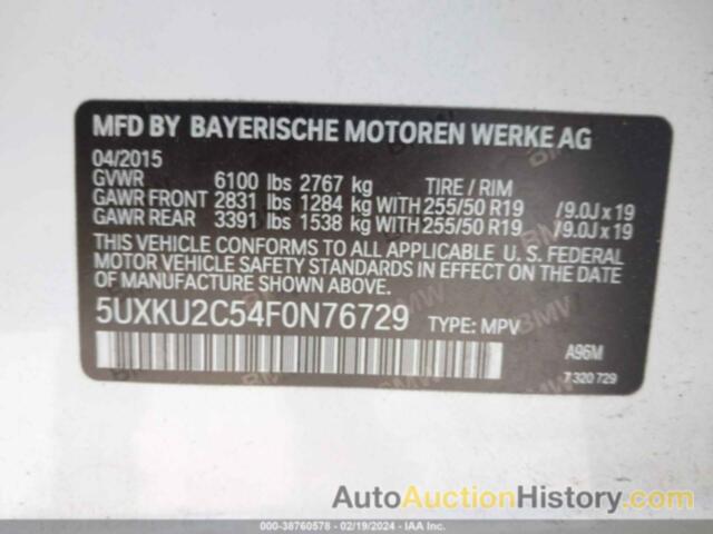 BMW X6 XDRIVE35I, 5UXKU2C54F0N76729