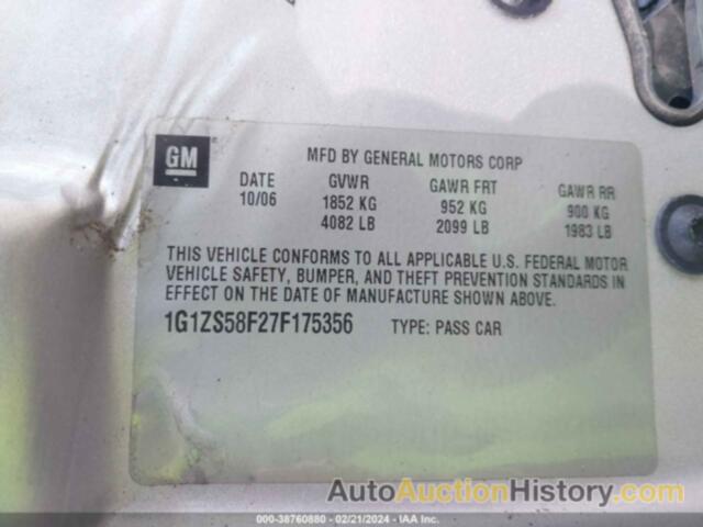 CHEVROLET MALIBU LS, 1G1ZS58F27F175356