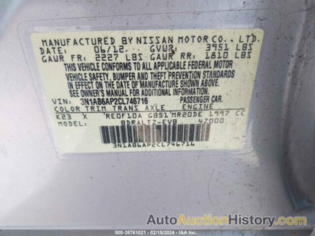 NISSAN SENTRA 2.0 SR, 3N1AB6AP2CL746716