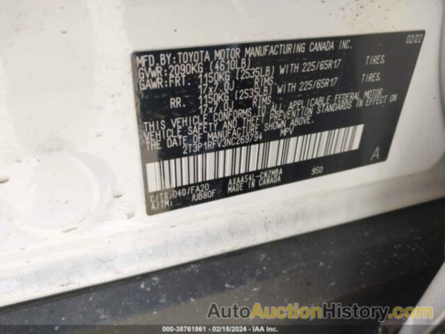 TOYOTA RAV4 XLE, 2T3P1RFV3NC269794