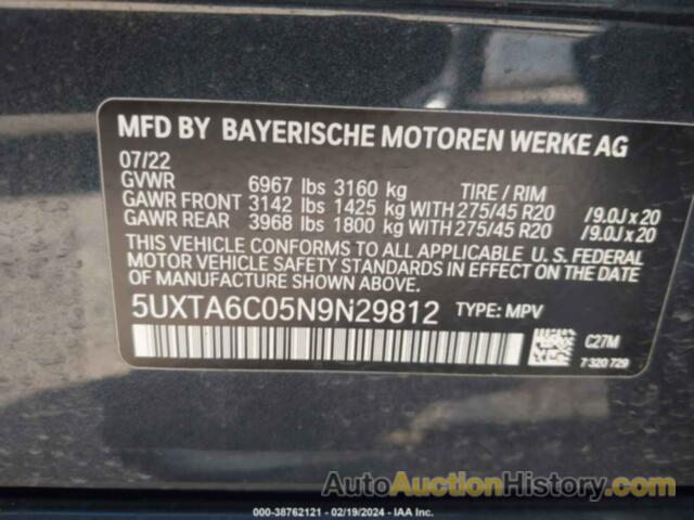 BMW X5 PHEV XDRIVE45E, 5UXTA6C05N9N29812