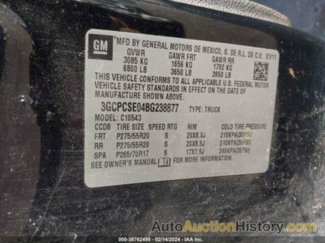 CHEVROLET SILVERADO 1500 LT, 3GCPCSE04BG238877