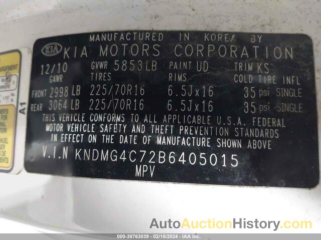 KIA SEDONA LX, KNDMG4C72B6405015