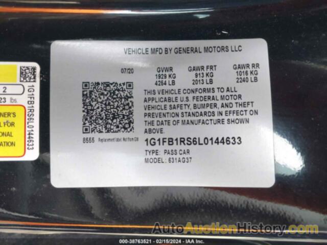 CHEVROLET CAMARO LS/LT, 1G1FB1RS6L0144633