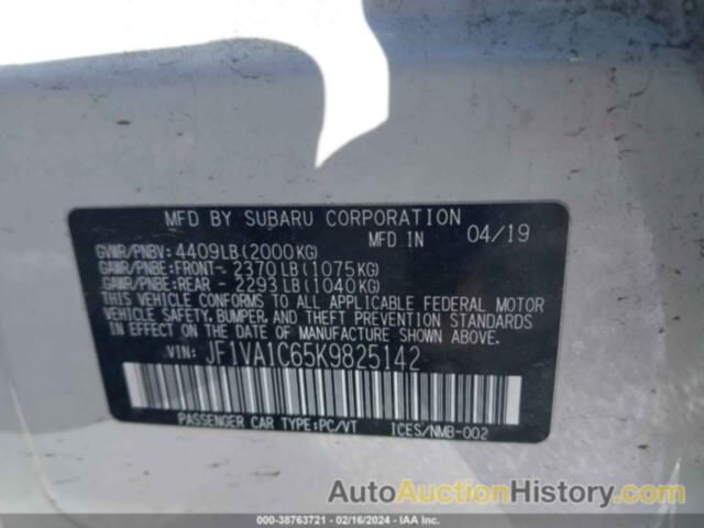 SUBARU WRX PREMIUM, JF1VA1C65K9825142