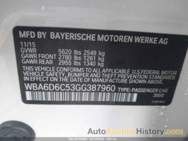 BMW 650I GRAN COUPE XDRIVE, WBA6D6C53GG387960