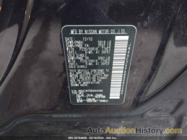 NISSAN QUEST S/SV/SL/LE, JN8AE2KP0B9004595