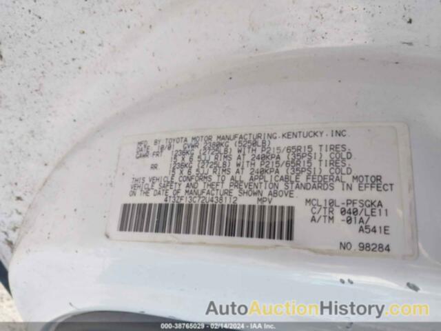 TOYOTA SIENNA XLE, 4T3ZF13C72U438112