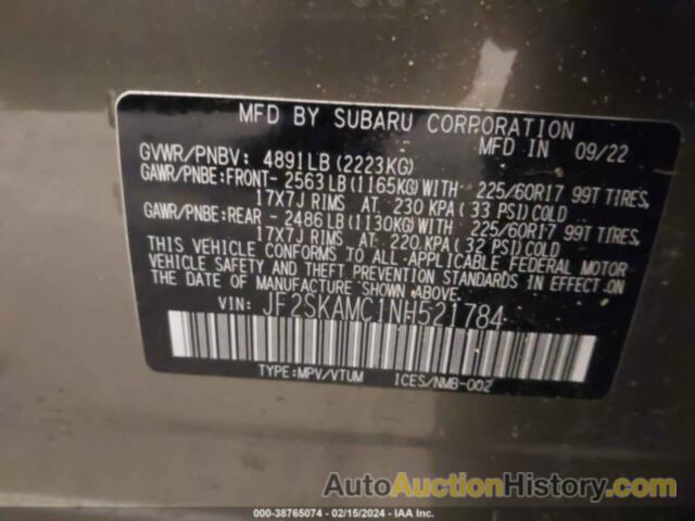 SUBARU FORESTER WILDERNESS, JF2SKAMC1NH521784