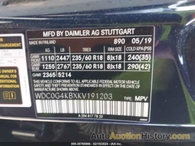 MERCEDES-BENZ GLC 300 4MATIC, WDC0G4KBXKV191203