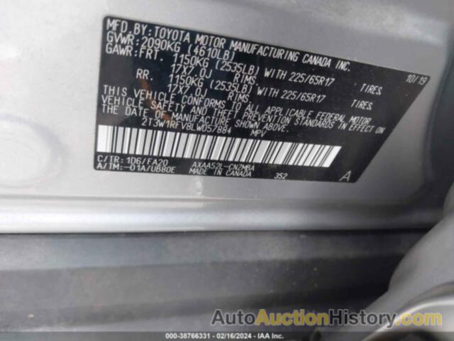 TOYOTA RAV4 XLE, 2T3W1RFV8LW057884