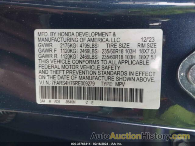 HONDA CR-V EX-L AWD, 7FARS4H76RE009279