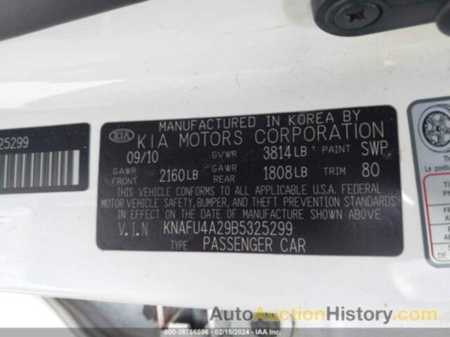 KIA FORTE EX, KNAFU4A29B5325299