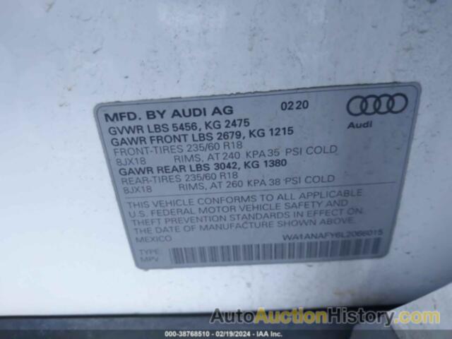 AUDI Q5 PREMIUM 45 TFSI QUATTRO S TRONIC, WA1ANAFY6L2066015