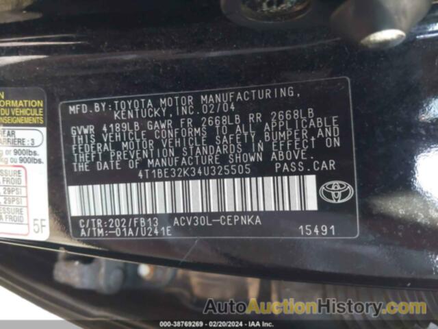 TOYOTA CAMRY LE, 4T1BE32K34U325505