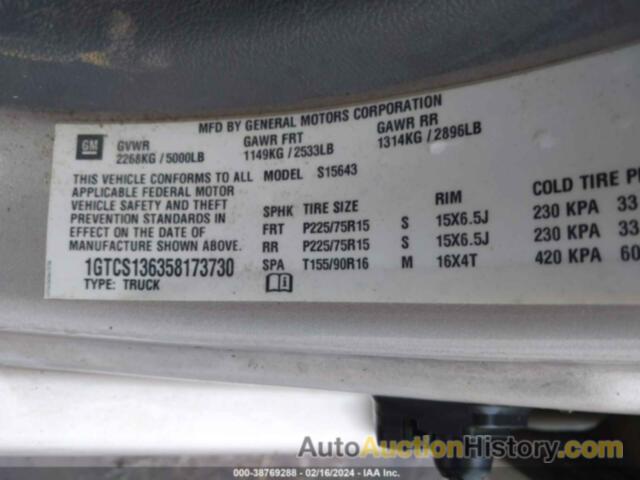 GMC CANYON SLE, 1GTCS136358173730