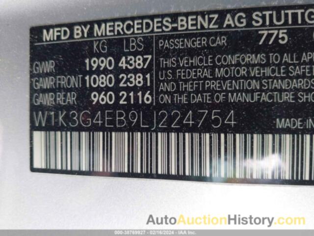 MERCEDES-BENZ A 220, W1K3G4EB9LJ224754