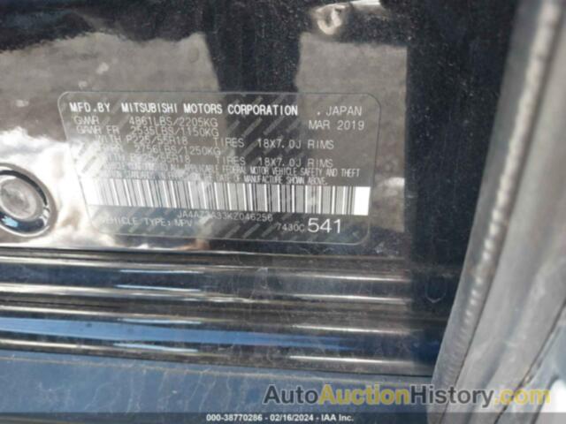 MITSUBISHI OUTLANDER SE/SEL/LE, JA4AZ3A33KZ046256