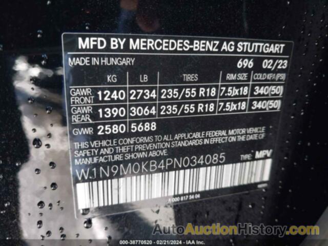 MERCEDES-BENZ EQB 300 SUV 4MATIC, W1N9M0KB4PN034085