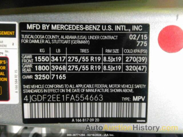 MERCEDES-BENZ GL 350 BLUETEC 4MATIC, 4JGDF2EE1FA554663