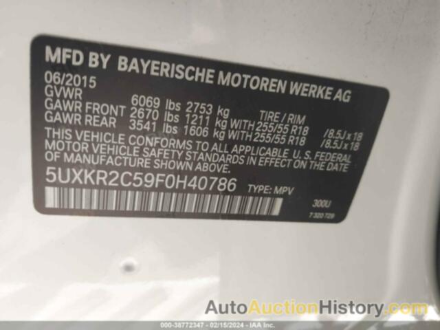 BMW X5 SDRIVE35I, 5UXKR2C59F0H40786