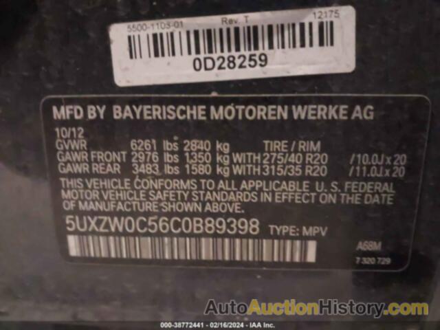 BMW X5 XDRIVE35D, 5UXZW0C56C0B89398