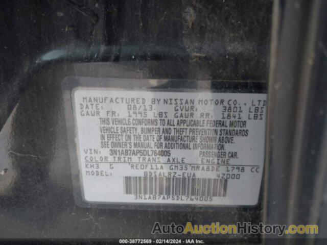 NISSAN SENTRA SR, 3N1AB7AP5DL764005